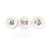 Three Morley, Fox & Co. children's circus plates, comprising, A Piggie Back, with a circus figure
