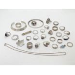 Assorted jewellery to include various rings, bracelets etc some silver examples including a Bond