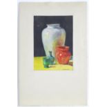 Rene Trevers, XIX-XX, Watercolour, A still life study with vases. Signed lower right. Approx. 11 3/