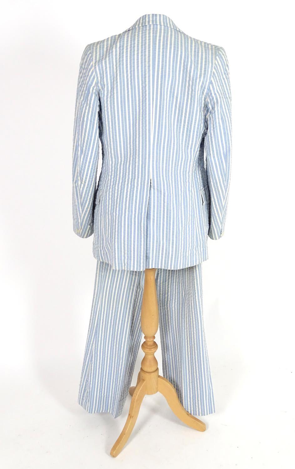 2 vintage stripy suits by Austins, a light brown and cream striped jacket and trousers along with - Image 2 of 10