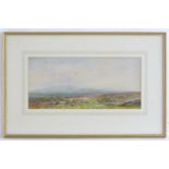 J. A. Moyle, XX, English School, Watercolour and gouache, View of a Dartmoor heather landscape.