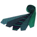 5 Turnbull & Asser, London silk ties, in green and blue designs. (5) Please Note - we do not make
