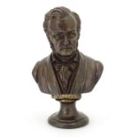 A 19thC cast bronze bust of the German composer Wilhelm Richard Wagner. Approx. 9" high Please