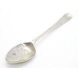 A Geo III Hanoverian picture back teaspoon the image to reverse of bowl titled ' I Love Liberty' and