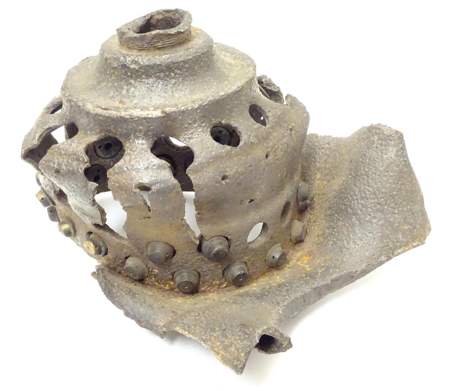 Militaria : WW2 Crash site relic V2 Rocket combustion chamber... - Image 3 of 10
