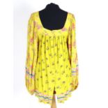 A vintage Jeff Banks, London, smock top in a mustard colour, c1980's. Bust size 38" approx. UK