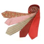 5 assorted silk ties including Martell, Harvie & Hudson, Angelo of London and Carlo Colombo for