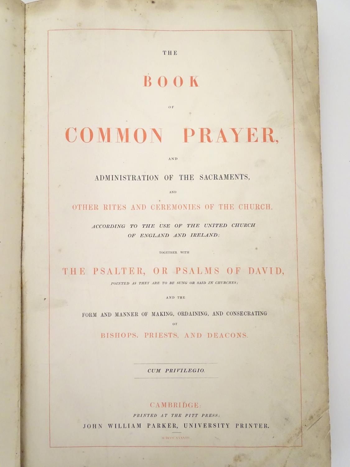 Book: The Book of Common Prayer, United Church of England and Ireland (pub. Pitt Press, Cambridge - Image 3 of 8