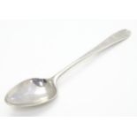 A Geo III Hanoverian picture back teaspoon the image to reverse of bowl titled ' I Love Liberty' and