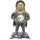 A novelty cast clock modelled as John Bull, marked under ' Bradley & Hubbard' 'July.14.1857' to