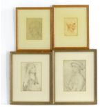 Four prints to include, after Hans Holbein the Elder (1465-1524), Head of a Laughing Man Turned to
