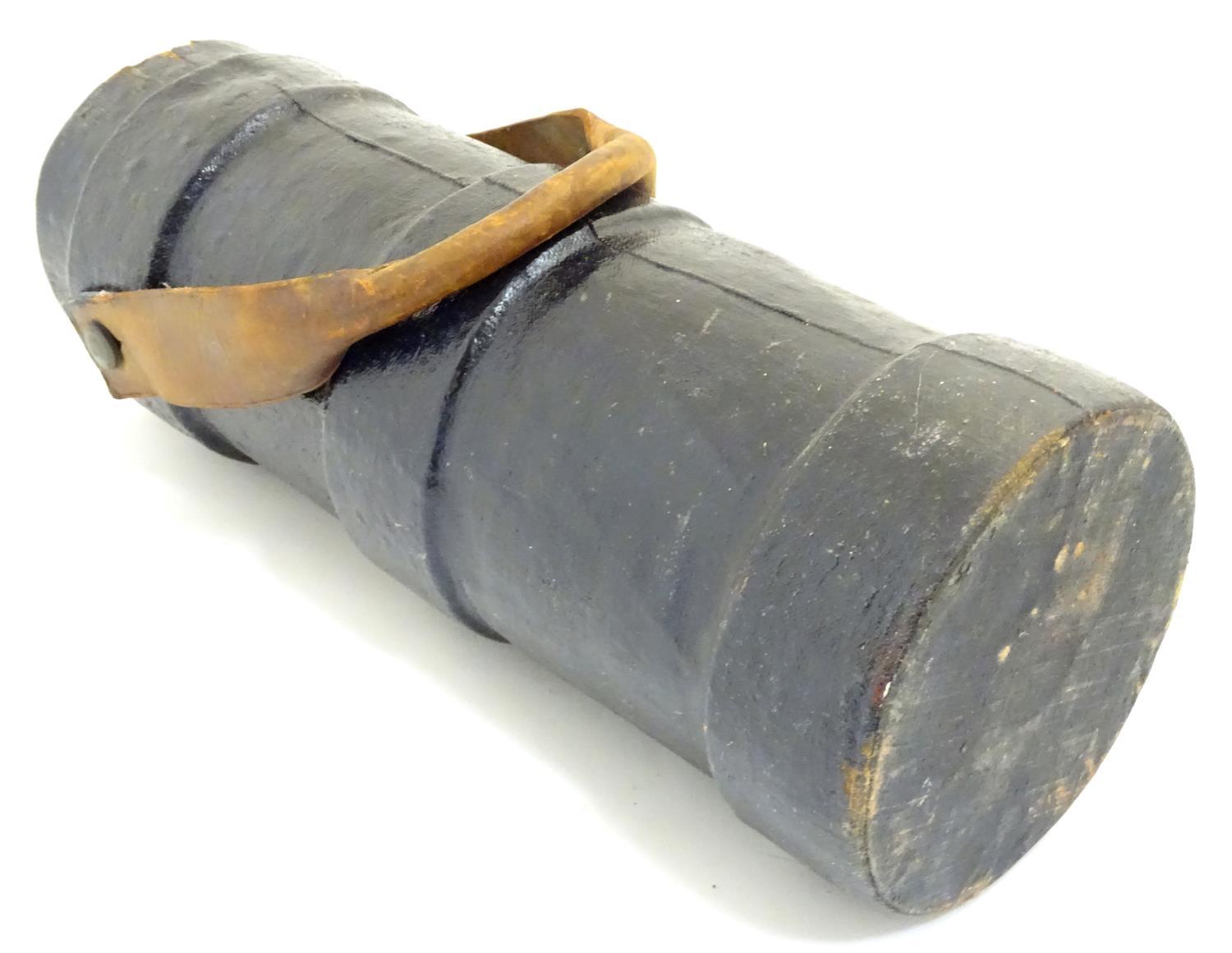 Militaria : a late 19thC - early 20thC Royal Navy cordite carrier / Clarkson charge case , of - Image 2 of 5