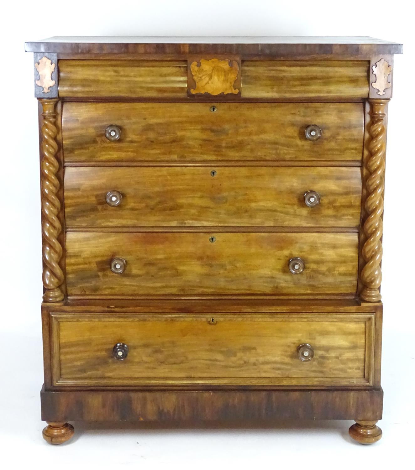 A mid 19thC mahogany north country chest of drawers comprising two short cushion drawers over four - Bild 7 aus 14