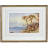 J. Varley, Watercolour, Welsh mountain scene with figures by a lake. Approx. 7" x 10 1/2" Please