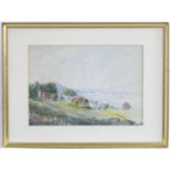 A. M. Lloyd, XX, Watercolour, A landscape scene depicting the village of Southease, Lewes, with