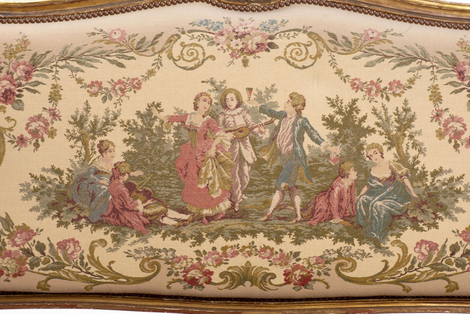 Salon de style Louis XV composé de quatre fauteuils et un canapé, à bâti en bois [...] - Bild 5 aus 15