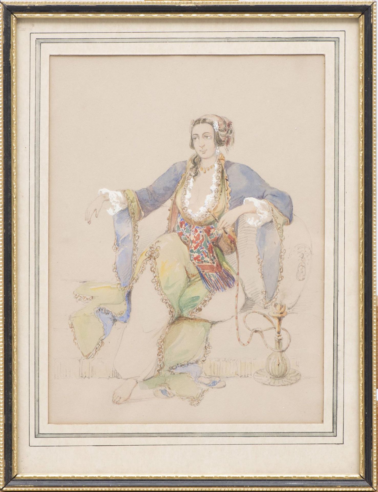 Ensemble de 6 aquarelles orientalisantes représentant 3 hommes et 3 femmes en tenues [...] - Bild 4 aus 13