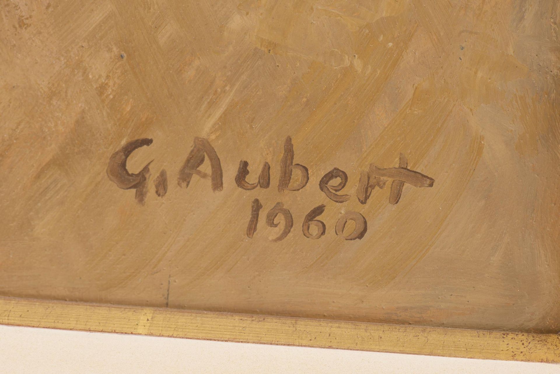 Georges Aubert (1886-1961) "Composition", huile sur isorel, sbd et datée 1960. 65x91 [...] - Bild 7 aus 8