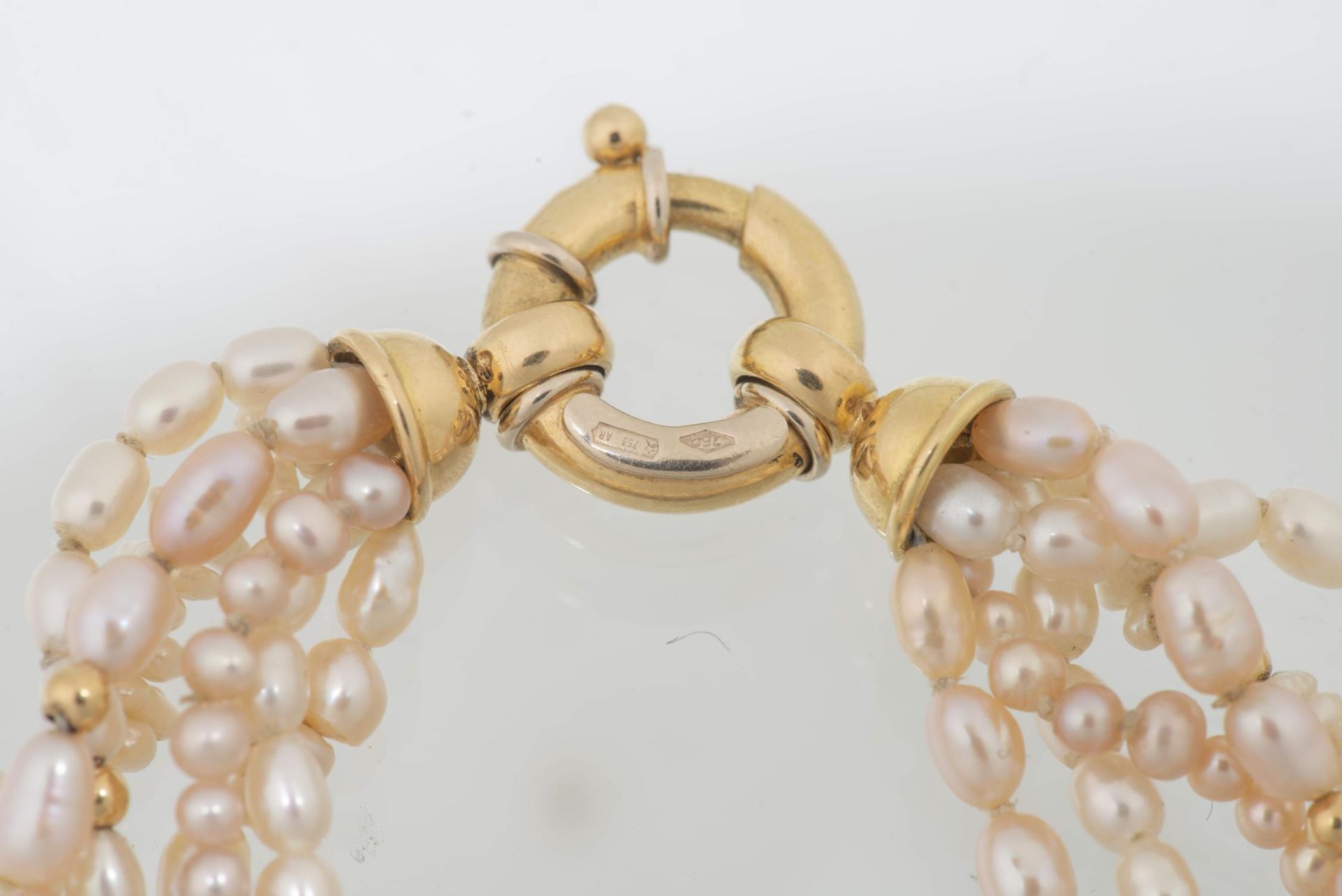 Bucherer, parure en perles d'eau douce à 6 rangs avec perles intercalaires en or [...] - Bild 7 aus 7