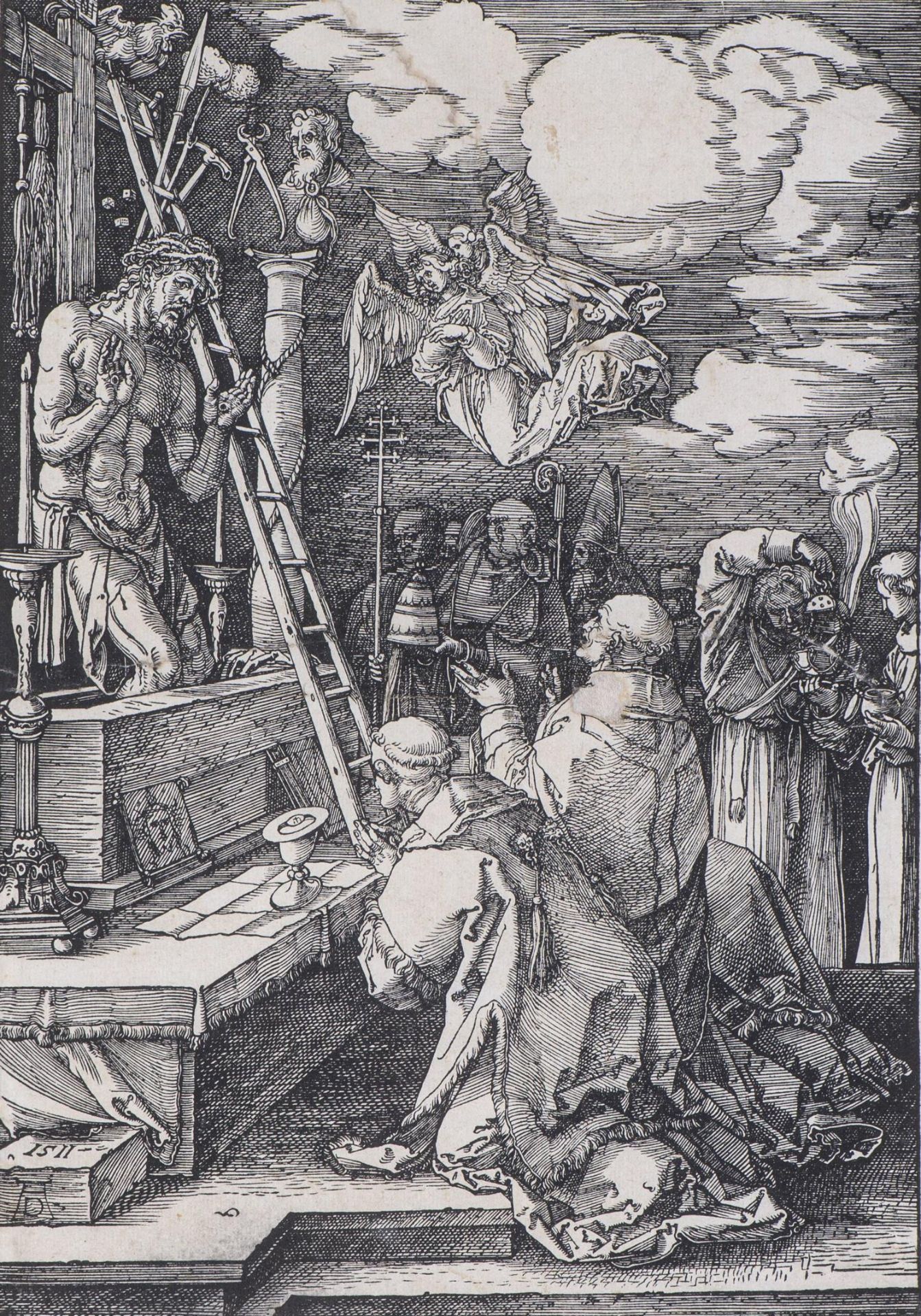 Albrecht Dürer (1471-1528), "La messe de Saint Grégoire" 1511. Xylographie tirage, [...]