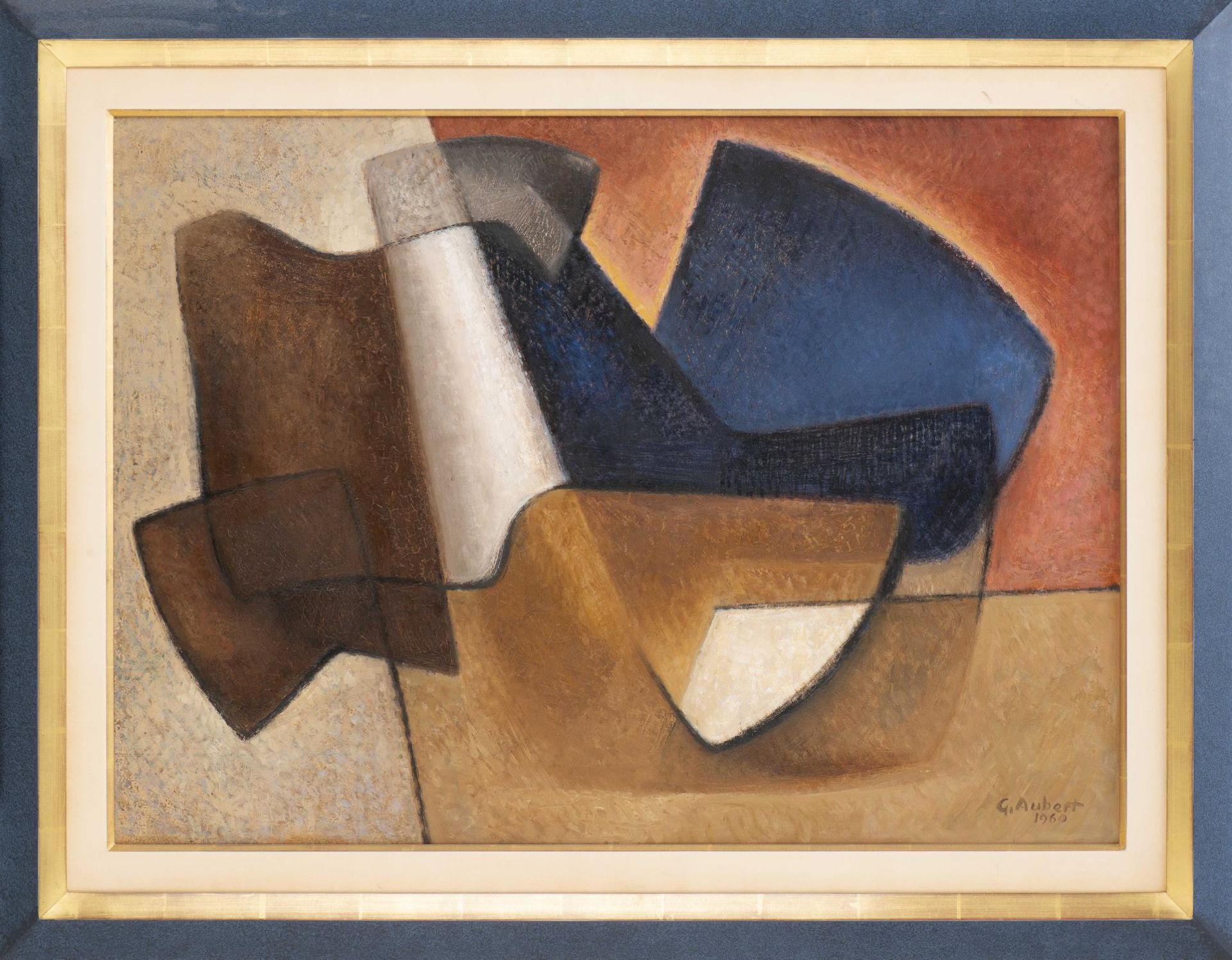 Georges Aubert (1886-1961) "Composition", huile sur isorel, sbd et datée 1960. 65x91 [...] - Bild 6 aus 8