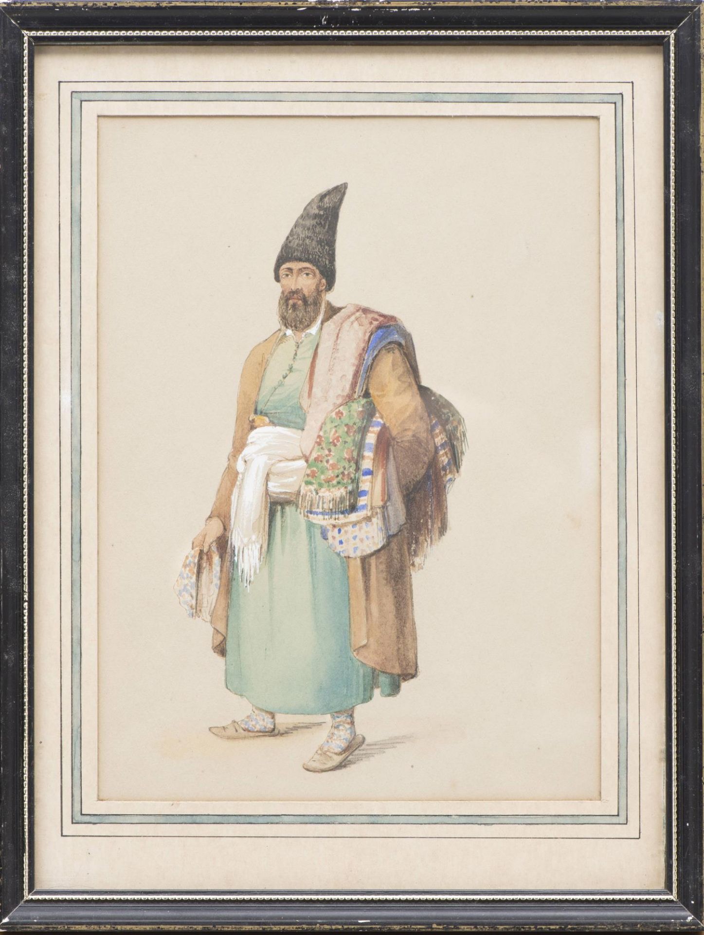 Ensemble de 6 aquarelles orientalisantes représentant 3 hommes et 3 femmes en tenues [...] - Bild 8 aus 13