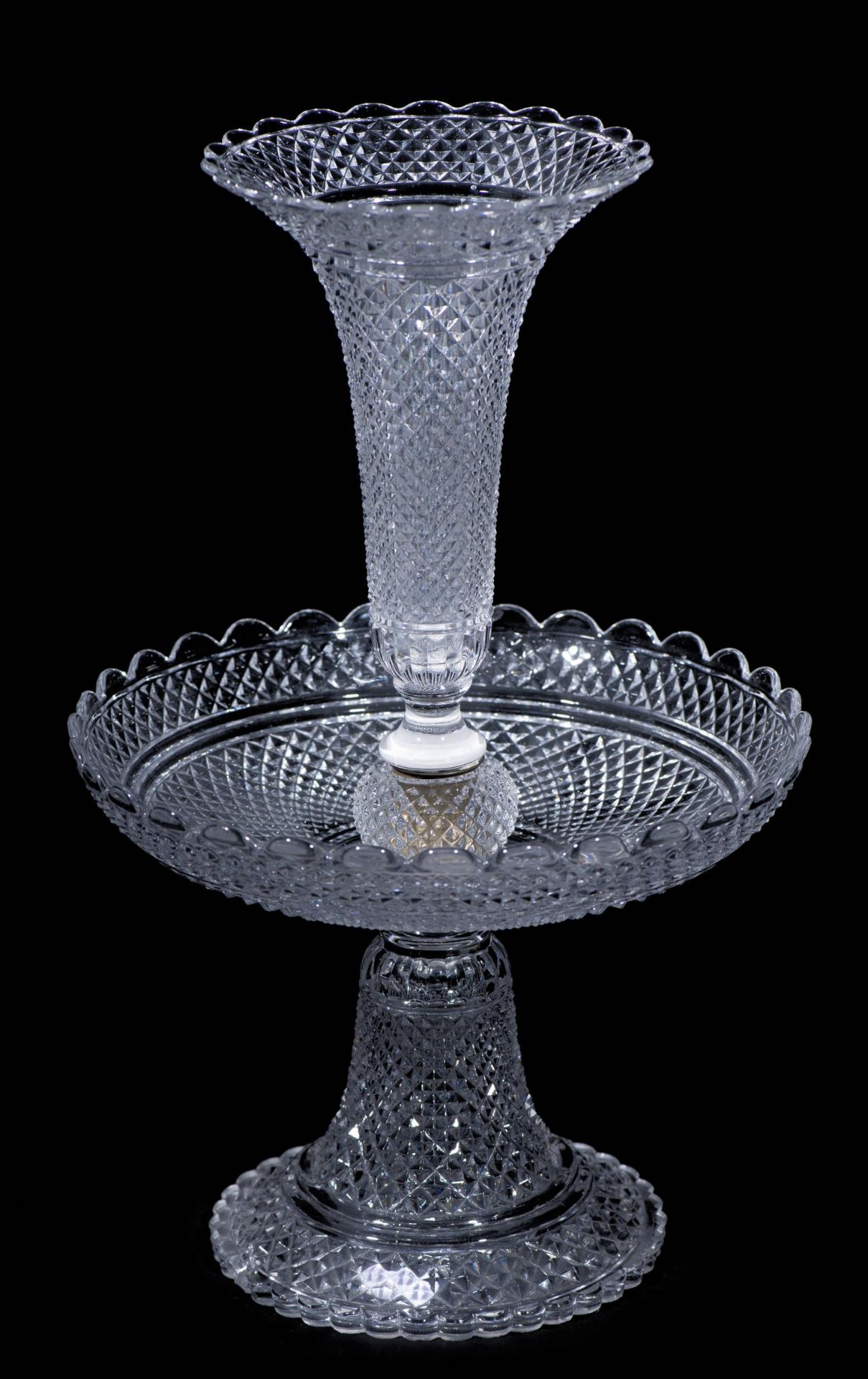 Baccarat, présentoir type vase tulipe en cristal moulé à décor en pointes de [...] - Bild 3 aus 5