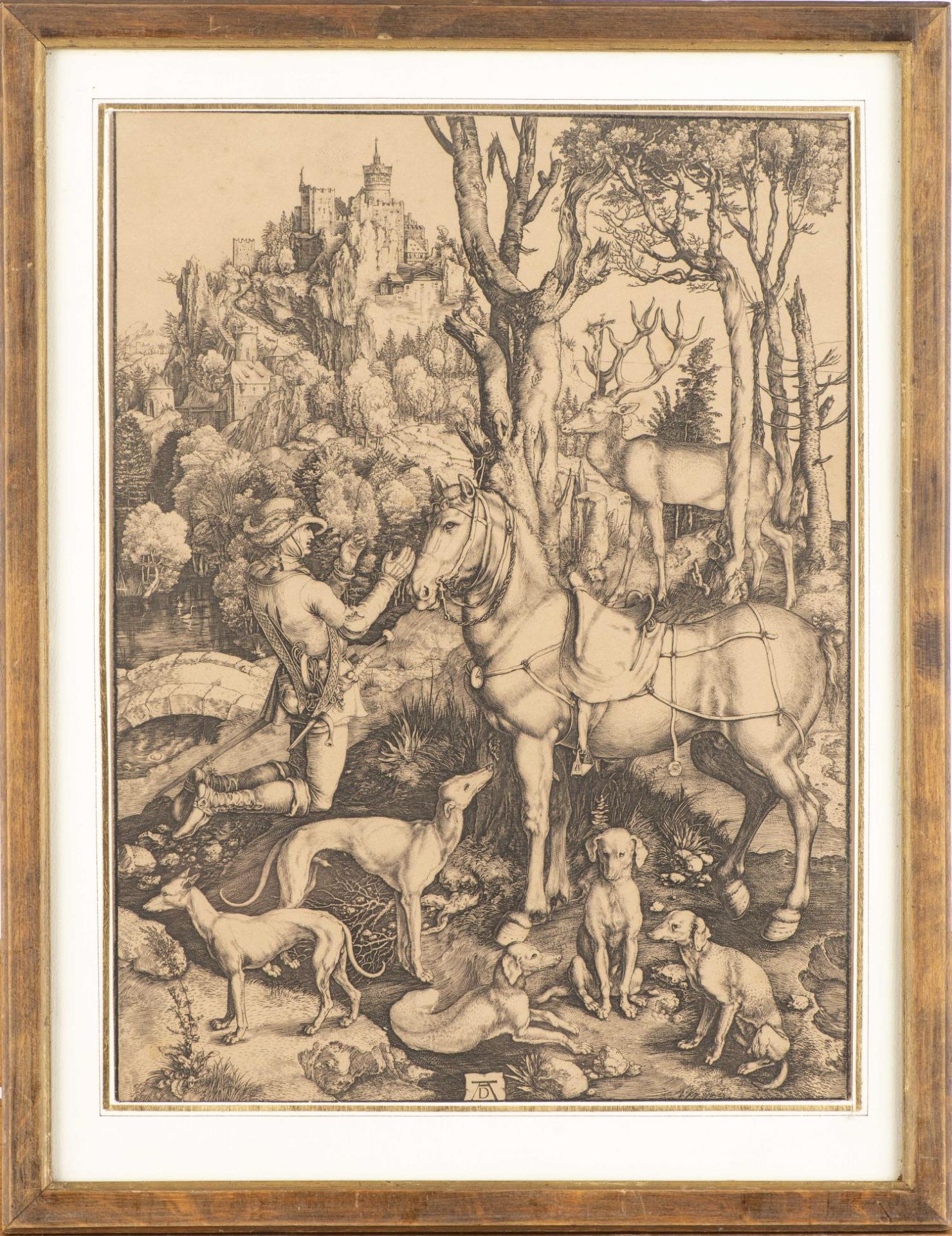 D'après Albrecht Dürer (1471-1528), "Saint Hubert", héliogravure, monogramme au [...] - Bild 2 aus 4