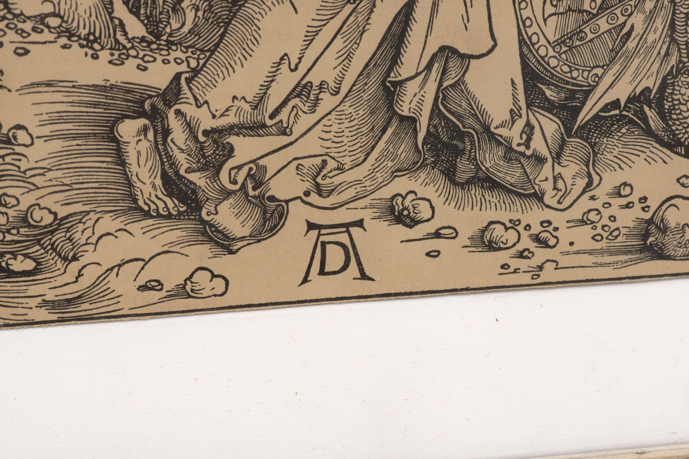 Albrecht Dürer (1471-1528), deux tirages tardifs sur papier brun : - "Le dragon à [...] - Image 7 of 7