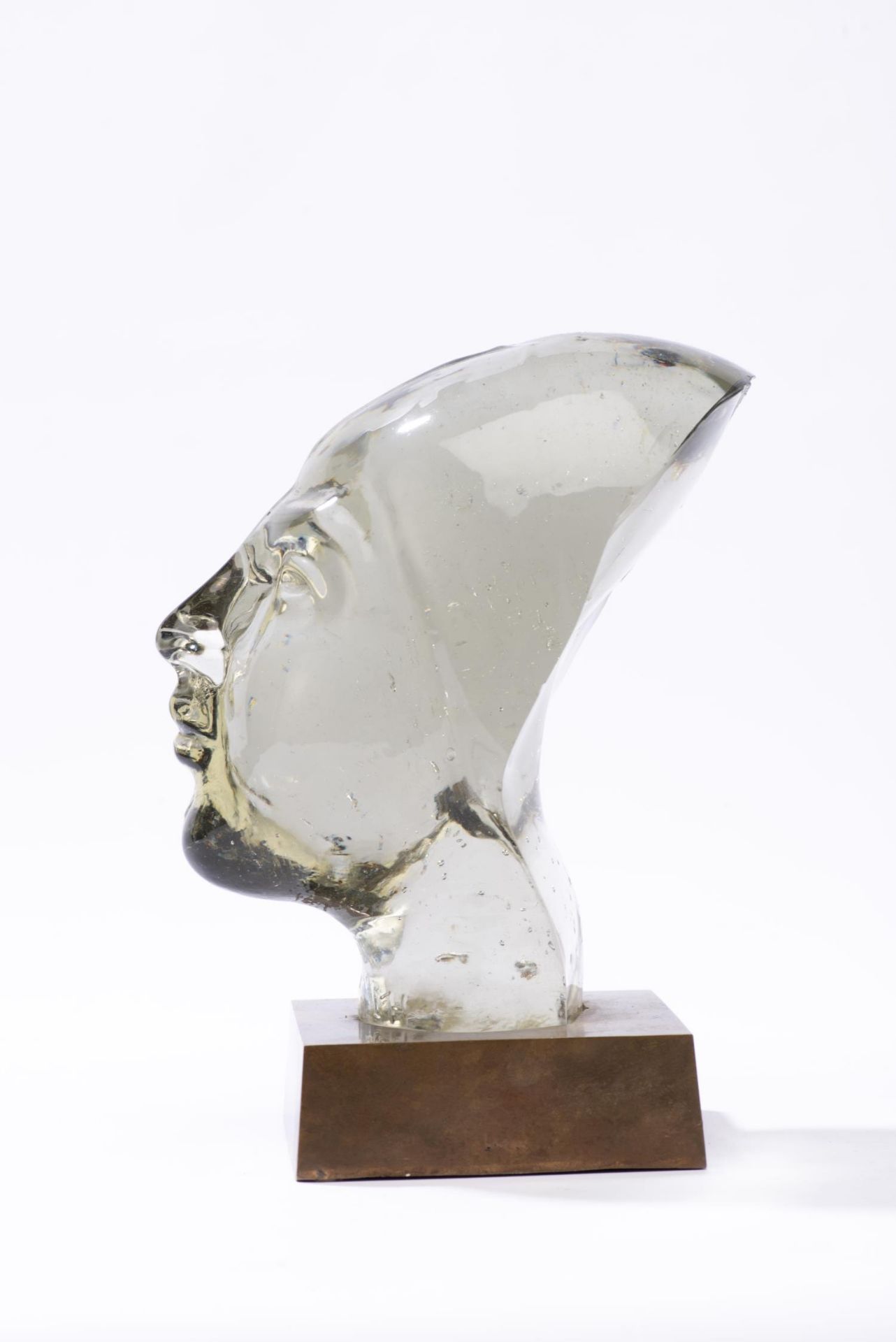 Charles-Martin Hirschy (1942) "Tête de verre", sculpture de verre sur socle en [...] - Bild 3 aus 8