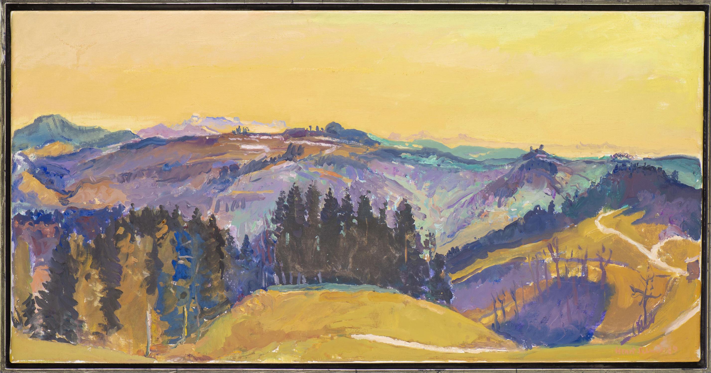 Henri Schmid (1924-2009) "Paysage de montagne" (Föhnfenster -Blick vom Zürcher [...] - Image 4 of 11