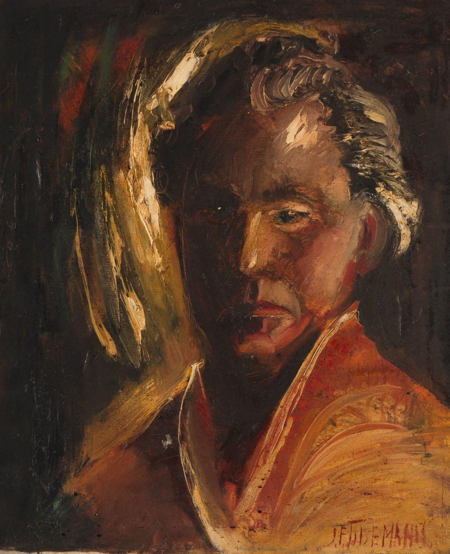 Janis Ferdinands Tidemanis (1897-1964) "Autoportrait". Huile sur toile sbd en [...]