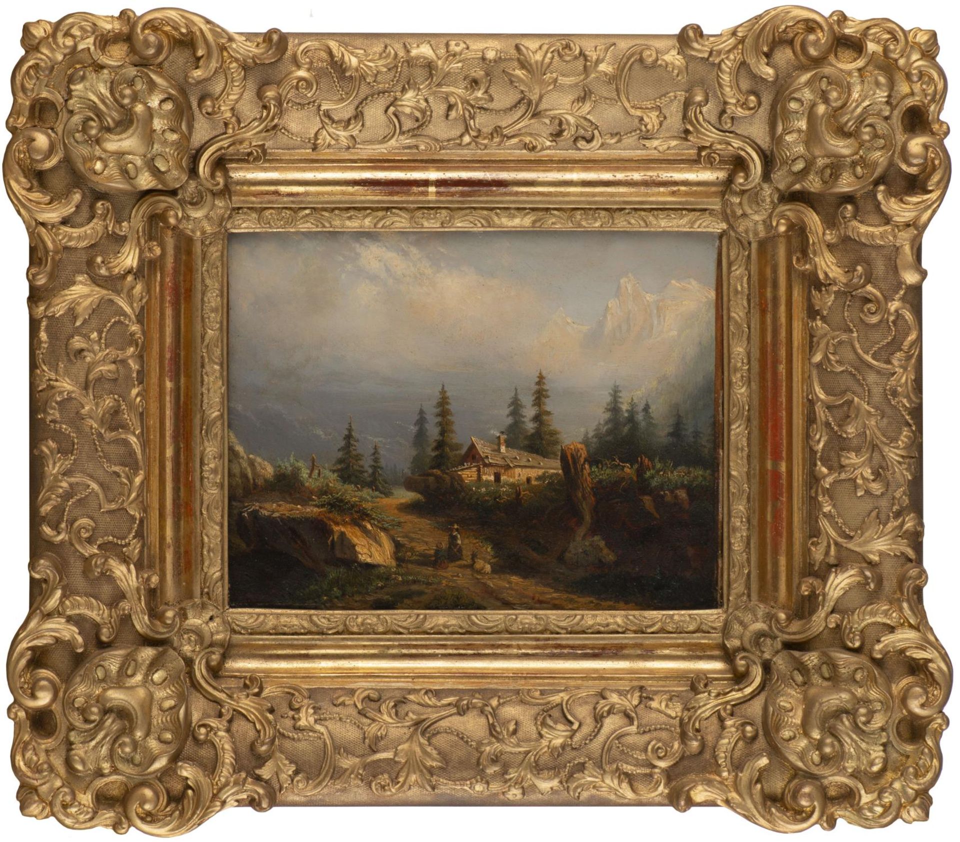 Anonyme XIXe "Scène de montagne". Huile sur toile ns. 22x27 cm - - Art suisse - [...] - Bild 2 aus 3