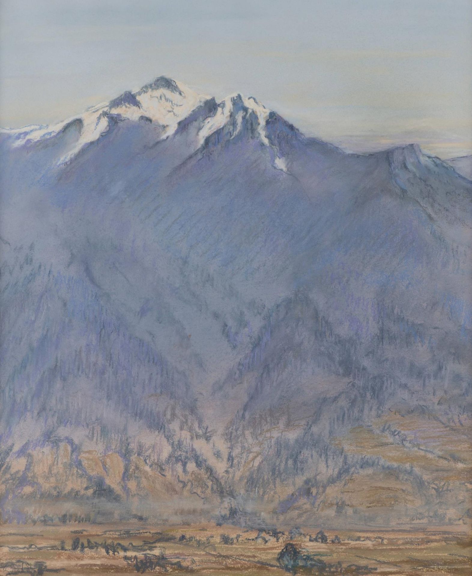 Charles L'Eplattenier (1874-1946) à la manière de, "Montagnes". Pastel sur papier, [...]