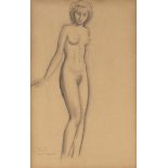 Aimé Victor Barraud (1902-1954) "Nu debout". Dessin au crayon sur papier signé en [...]