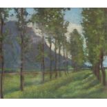 François Birbaum (1872-1947) "Plaine du Rhône près de Monthey". Pastel sur papier [...]