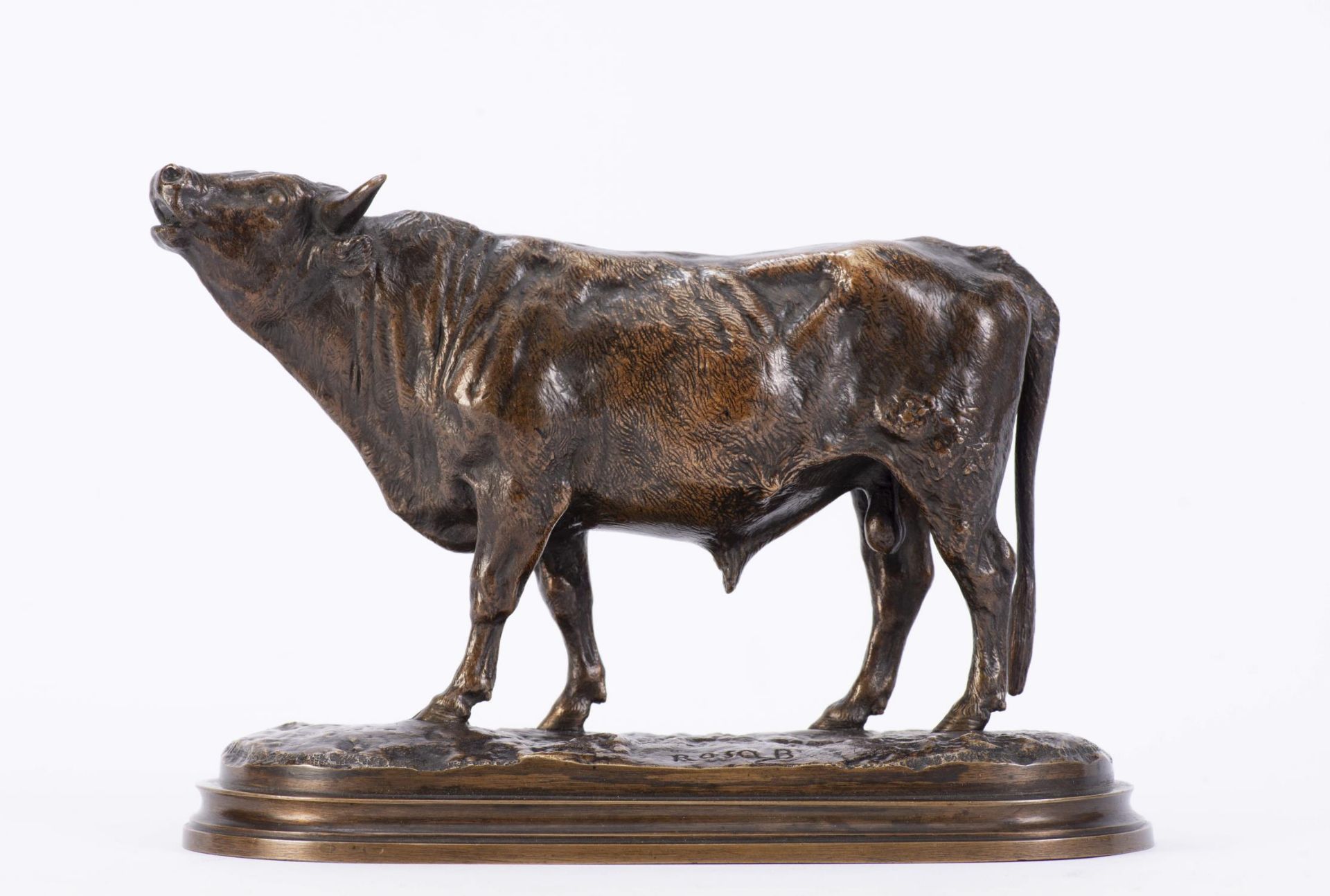 Rosa Bonheur (1822-1899) "Le taureau". Bronze à patine médaille signé sur la base [...]