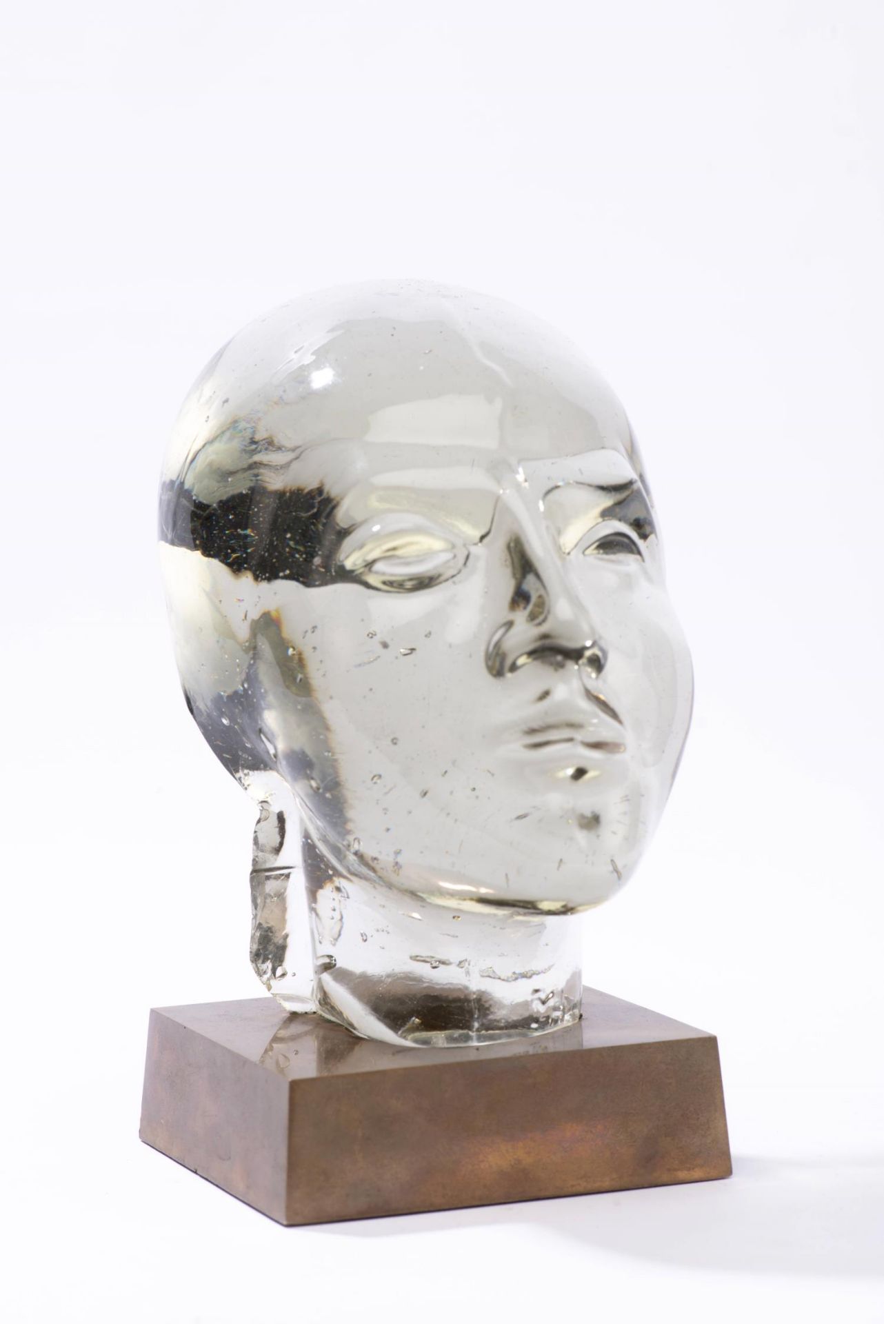 Charles-Martin Hirschy (1942) "Tête de verre", sculpture de verre sur socle en [...] - Bild 2 aus 8