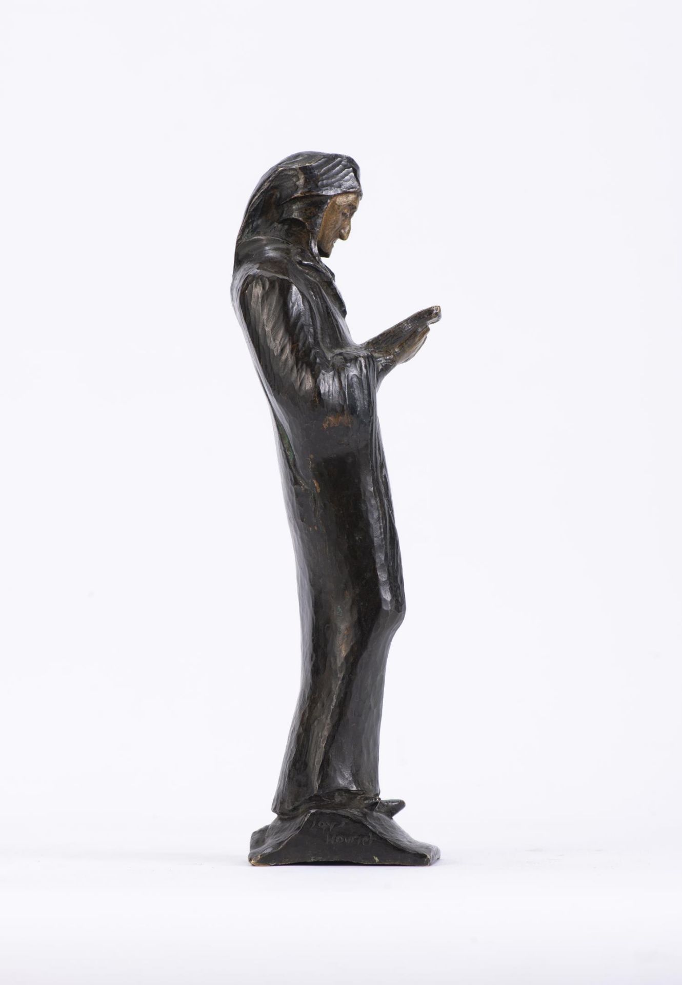 Loys Houriet-Vuille (XIXe-1915) "Méditation" (Dante). Bronze à patine noire, signé [...] - Bild 2 aus 5