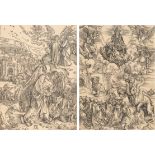 Albrecht Dürer (1471-1528), deux tirages tardifs sur papier brun : - "Le dragon à [...]