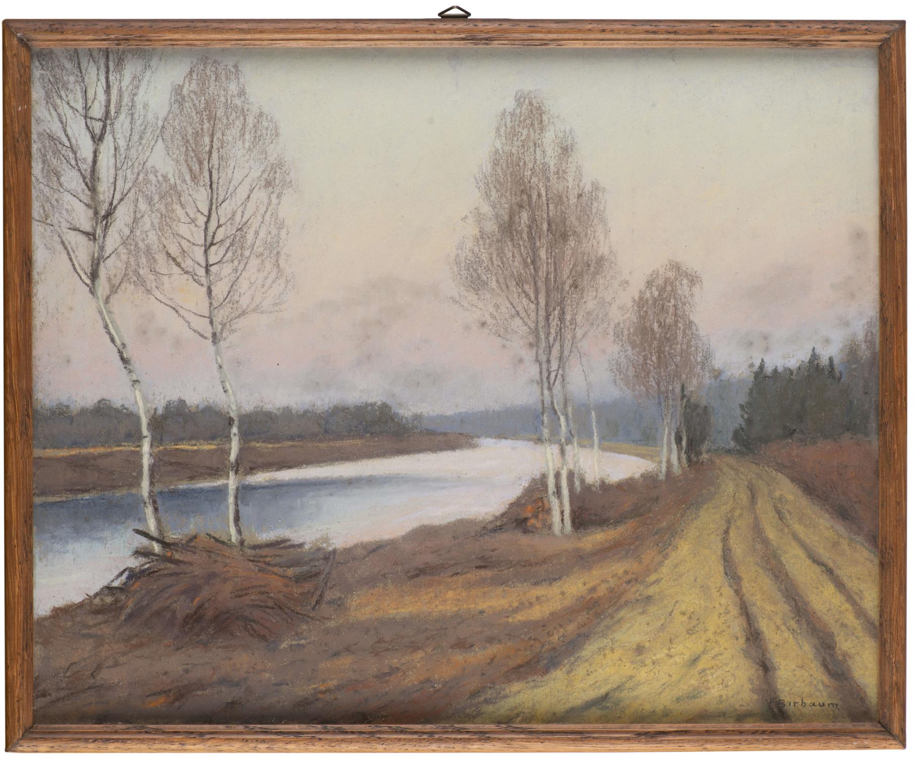 François Birbaum (1872-1947) "Bord du Rhône". Pastel sur papier sbd. 34x42 cm - - [...] - Image 2 of 4