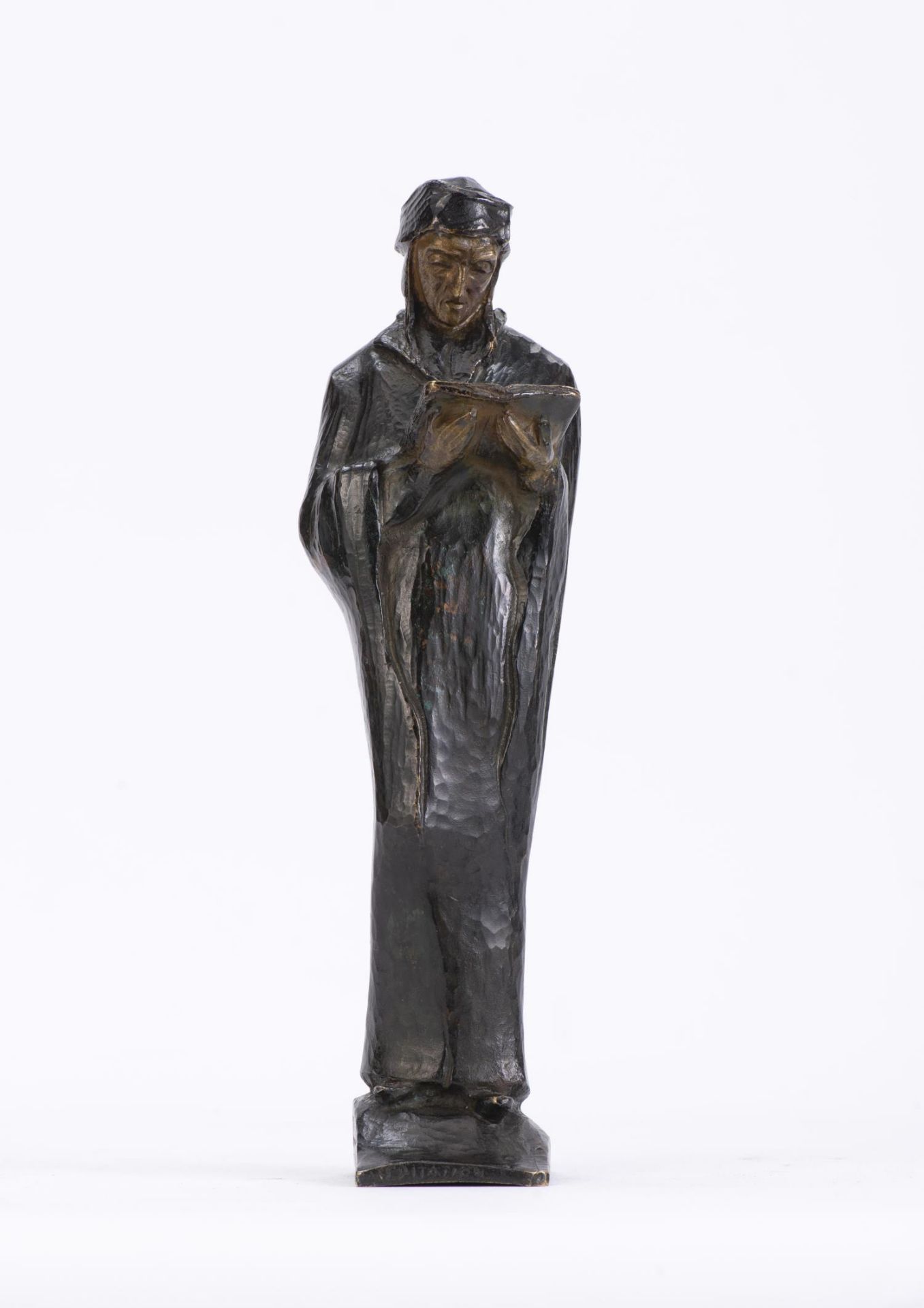 Loys Houriet-Vuille (XIXe-1915) "Méditation" (Dante). Bronze à patine noire, signé [...]