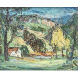 Walter Helbig (1878-1968) "Paysage du Jura". Huile sur toile sbd et daté 1944. 45x56 [...]