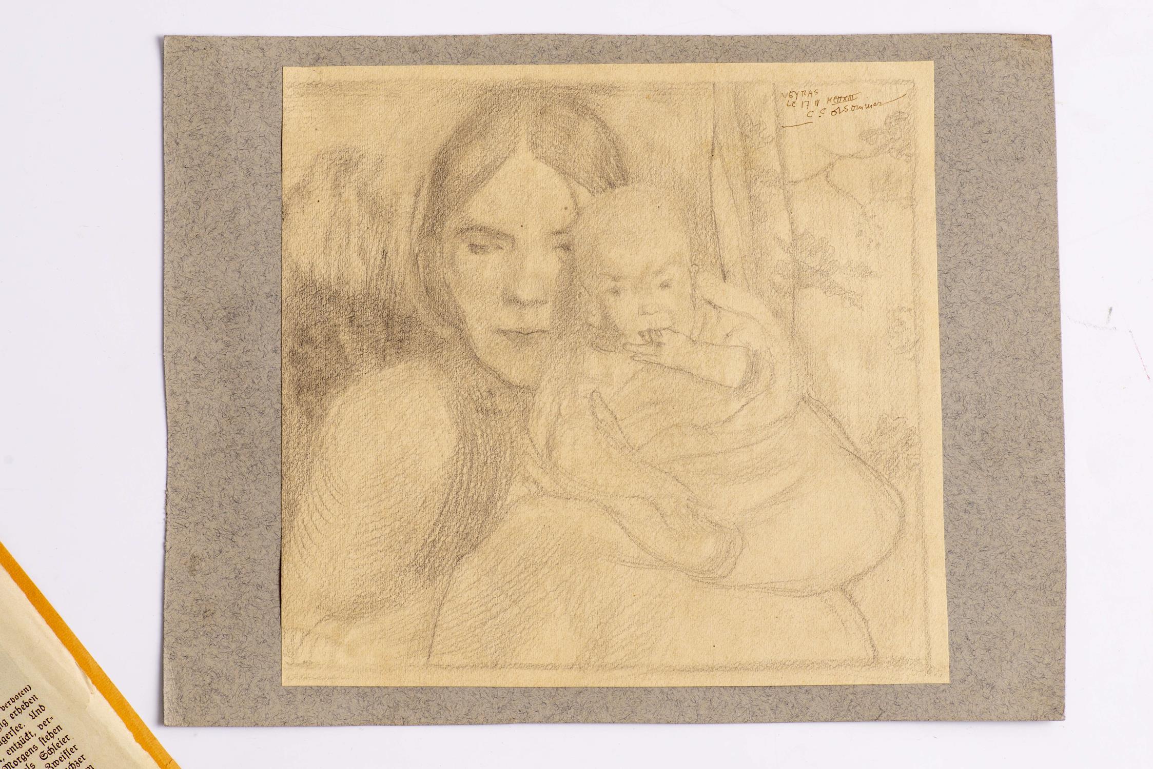 Charles-Clos OLSOMMER (1883-1966) "Maternité". Dessin au crayon gris shd et loc. [...] - Image 2 of 6