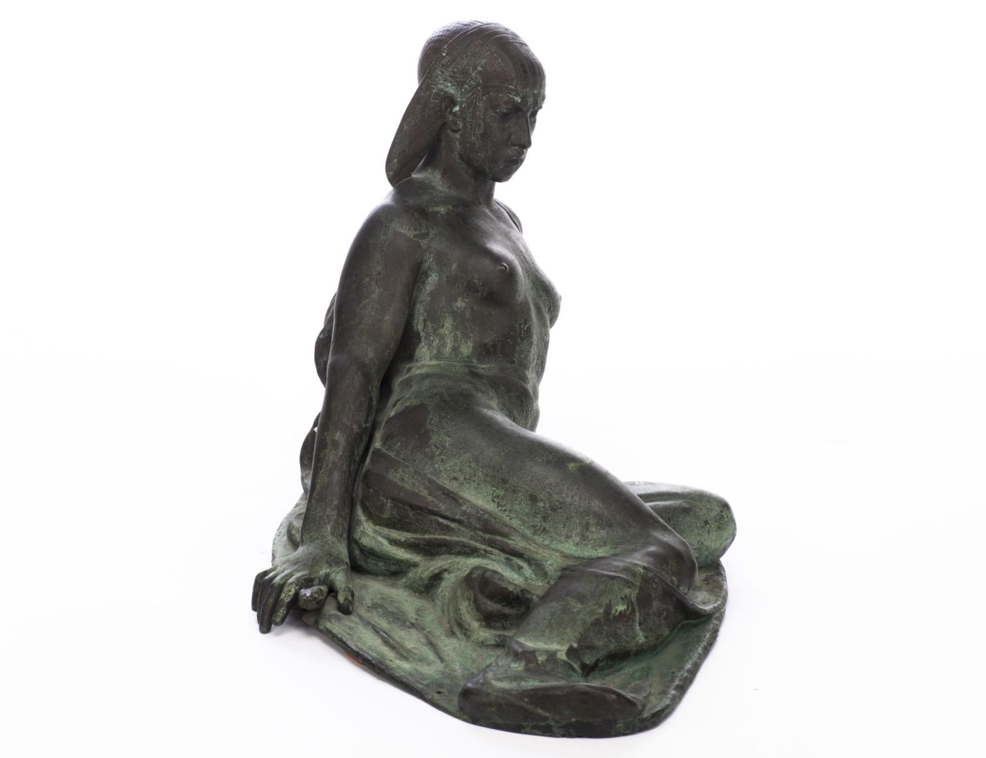 П (Pi) (Russie) Bronze à patine verte de Cléopâtre datée 1917 au dos. H. [...] - Bild 8 aus 13