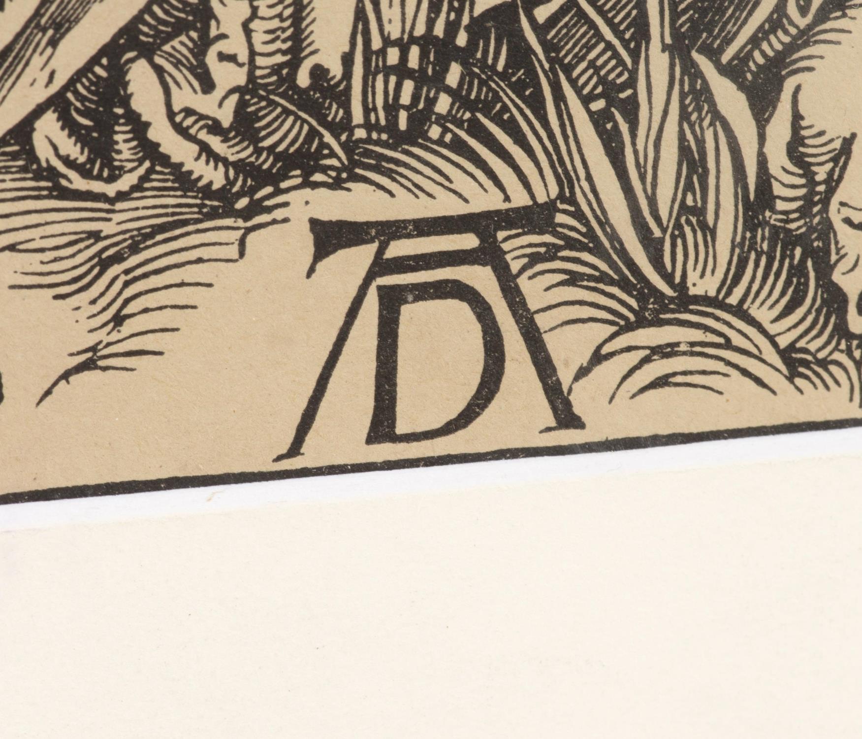 Albrecht Dürer (1471-1528), deux tirages tardifs sur papier brun : - "Le dragon à [...] - Image 4 of 7