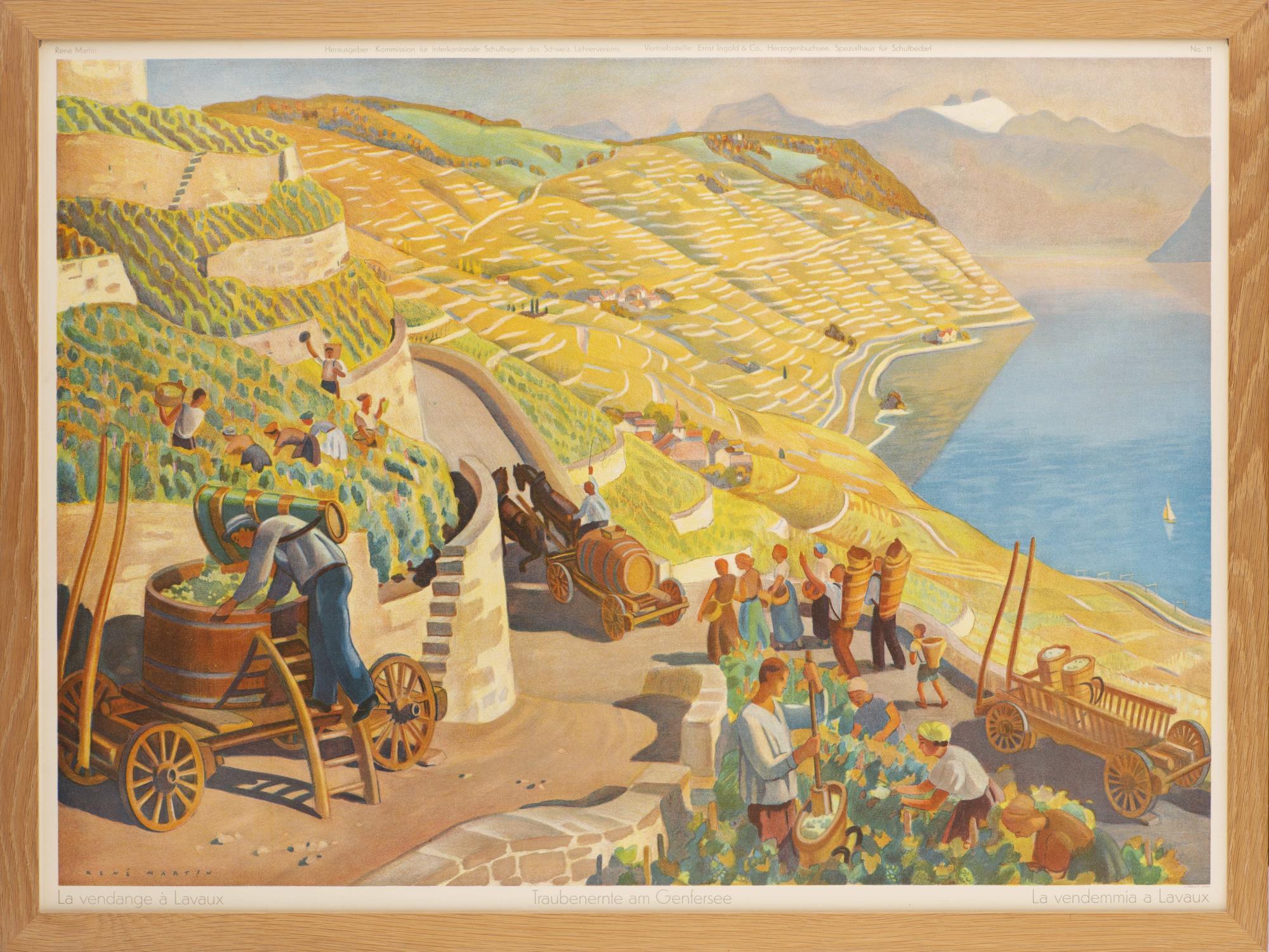 René Martin (1891-1977) "La Vendange à Lavaux". Affiche, sbg René Martin, n° 11 [...] - Image 2 of 3