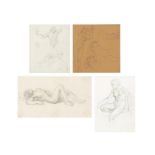 François Joseph VERNAY (1864-1950) "Etudes de Nu", 4 dessins à la mine de plomb. Un [...]