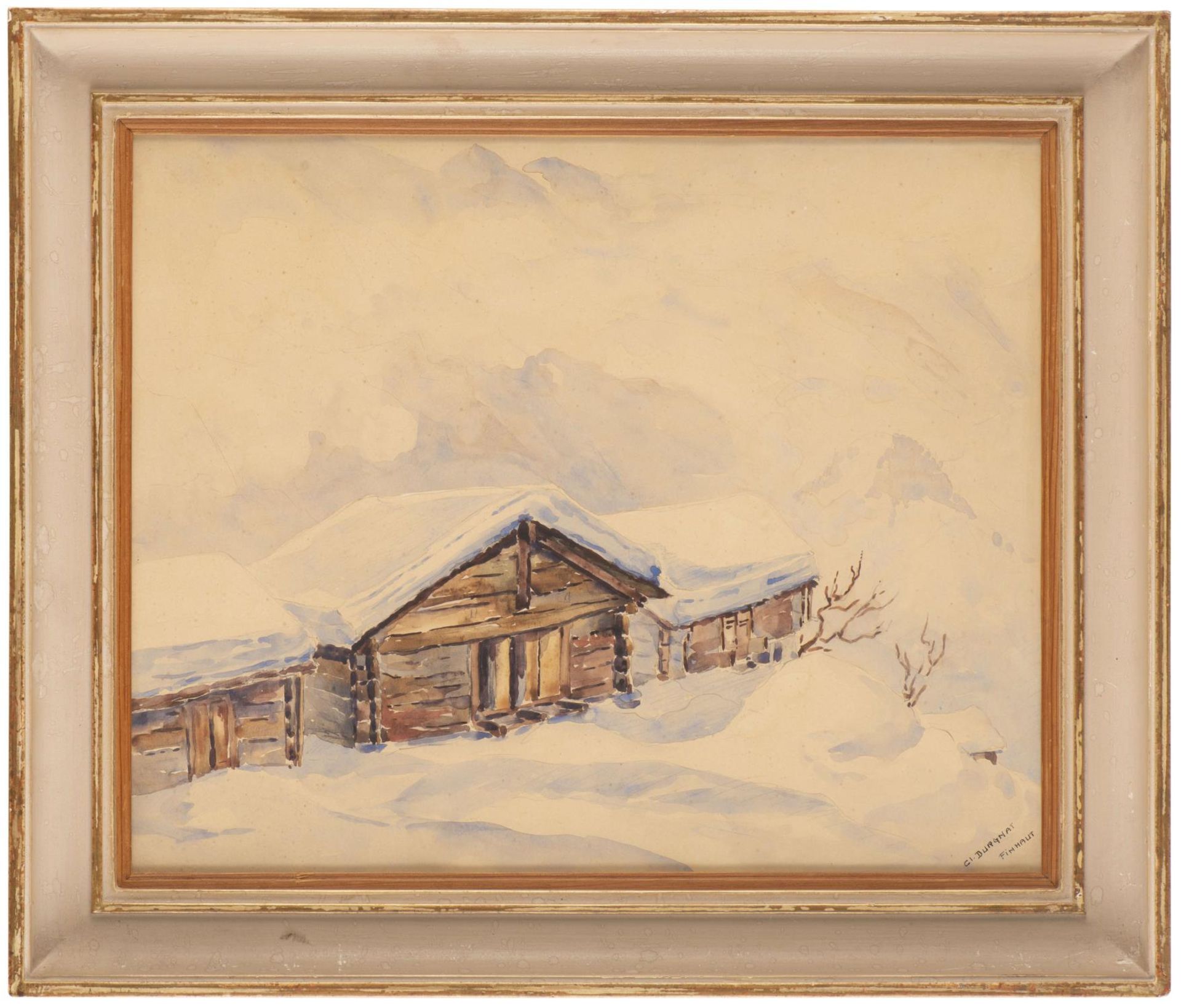 Clara Durgnat (1901-1966) "Finhaut sous la neige". Aquarelle sur papier sbd. 34.5x43 [...] - Bild 2 aus 4