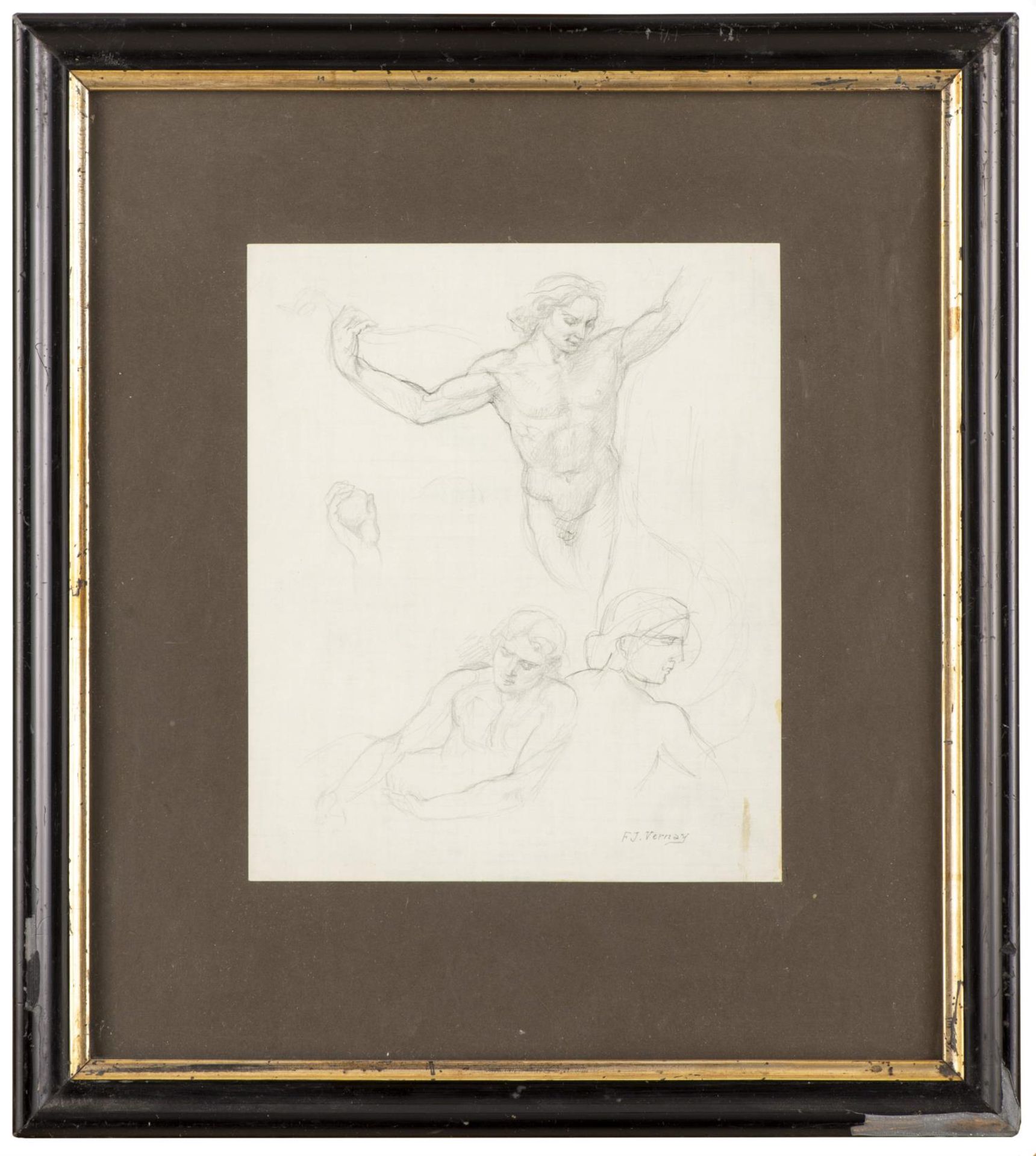 François Joseph VERNAY (1864-1950) "Etudes de Nu", 4 dessins à la mine de plomb. Un [...] - Bild 2 aus 9